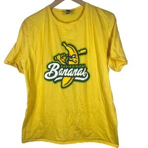 Savannah Bananas Gildan Softstyle Yellow Graphic T-Shirt Womens Large Baseball
